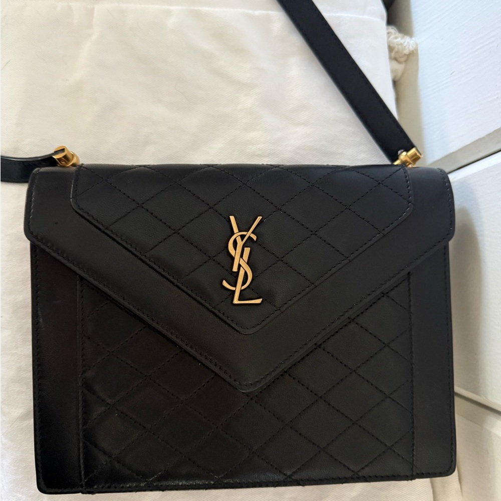 Saint Laurent Gaby Black Quilted Leather Shoulder Bag - Picture 15 of 16